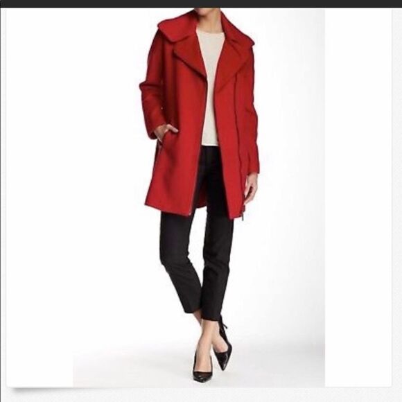 ZAC Zac Posen Julienne Crimson red wool coat - Picture 3 of 16